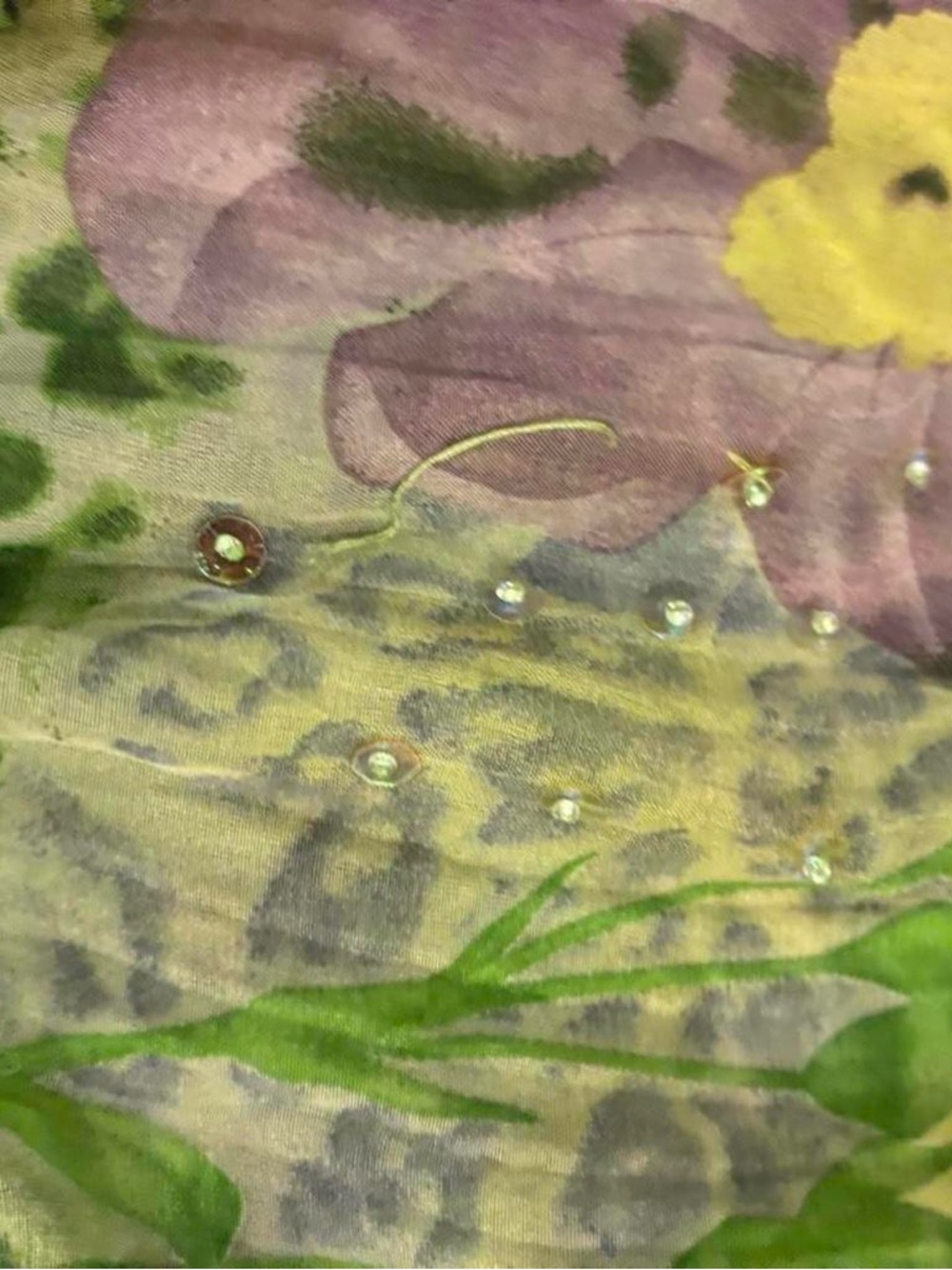 Y2K JAIPUR Sheer Ruffle Rhinestone Top - Picture 6 of 8